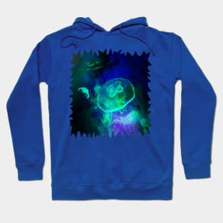 Green Glowing Luminescence of the UFO Jellyfish Hoodie